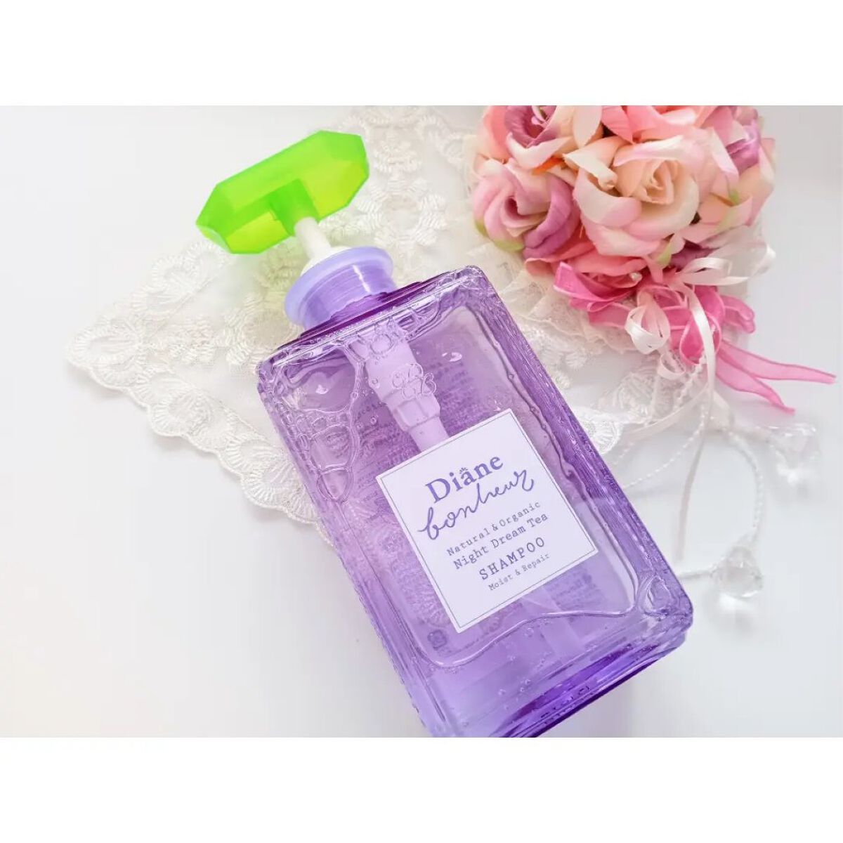 ダイアン ダイアンボヌール モイスト＆リペア シャンプー/トリートメント ナイトドリームティーの香りのクチコミ「ダイアンボヌール
モイスト＆リペア シャンプー／トリートメント 
ナイトドリームティーの香り
.....」（2枚目）