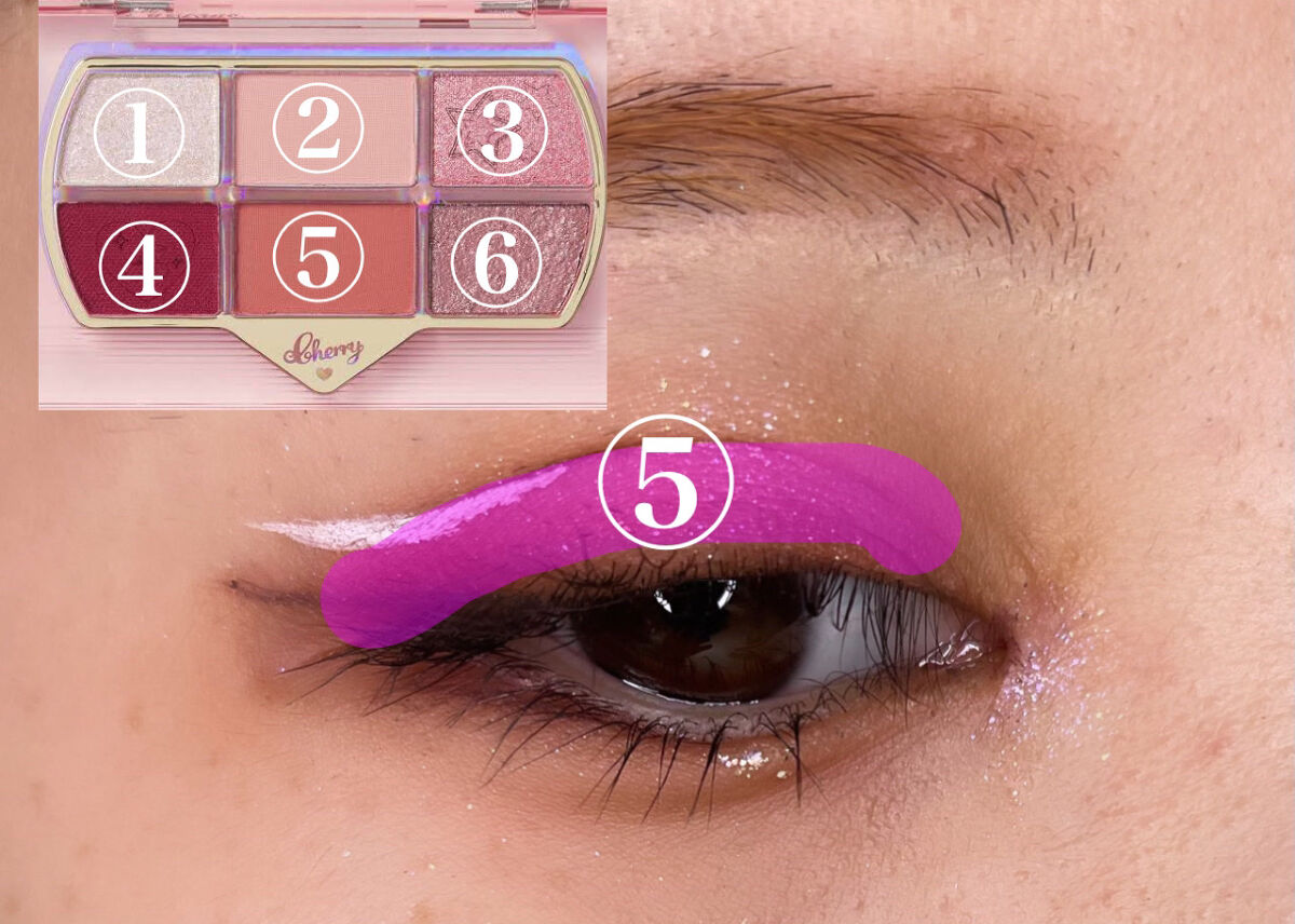 Cherry Love グリッター リキッドアイシャドウ P04 Shining Star/FlowerKnows/グリッターを使ったクチコミ（3枚目）