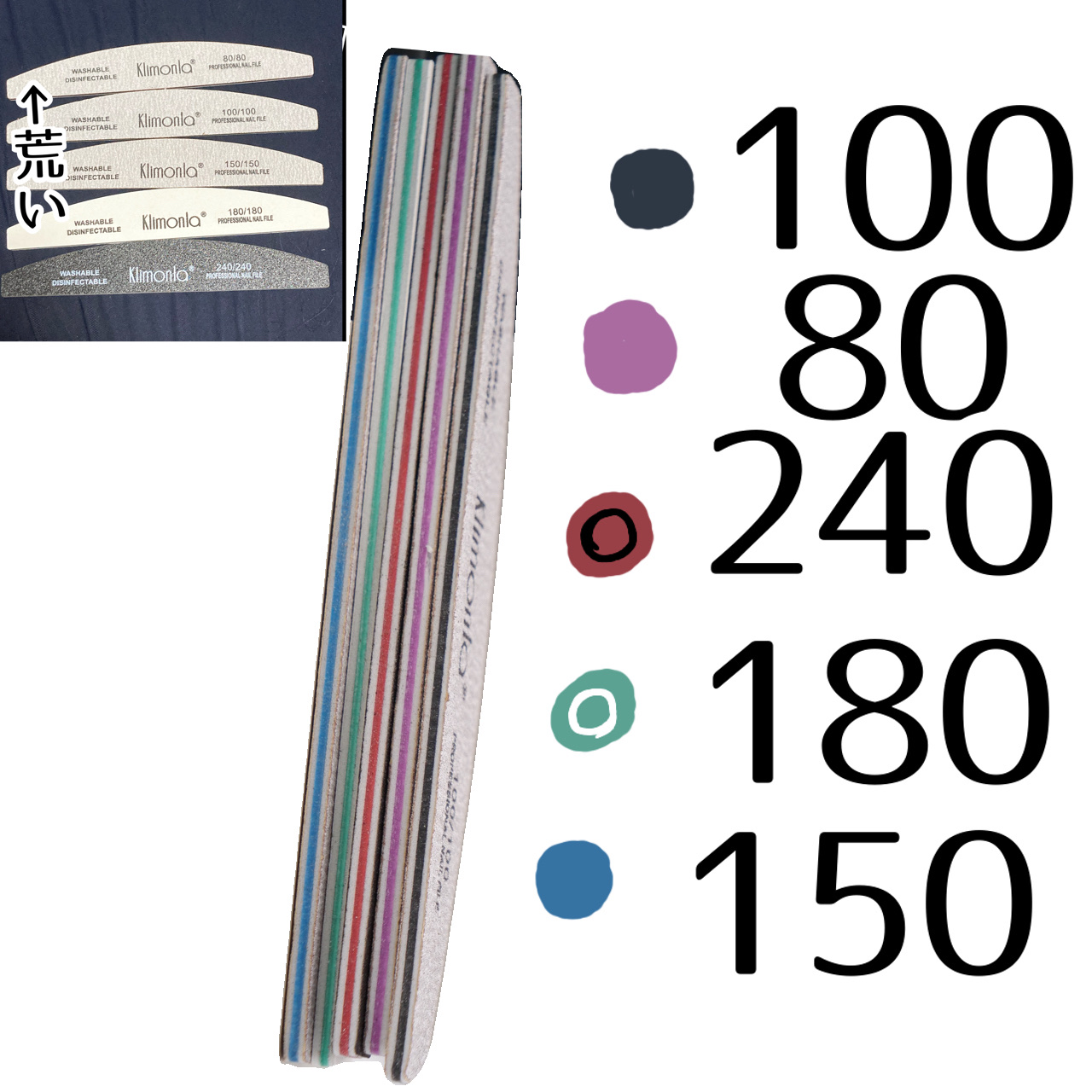 ミックスグリットネイルファイル/Klimonla/ネイル用品を使ったクチコミ（3枚目）