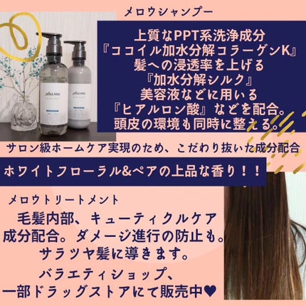 メロウシャンプー/メロウトリートメント/plus eau/市販シャンプーを使ったクチコミ(2枚目)