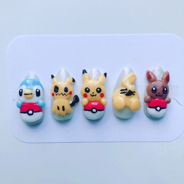 #ポケモンネイル,#キャラネイル,#3dネイルのネイルデザイン