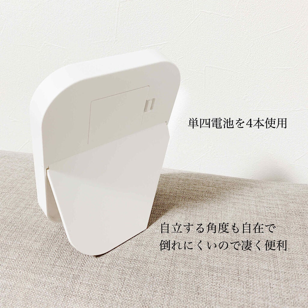 枠が光るLED付ミラー スクエア/DAISO/その他化粧小物を使ったクチコミ(3枚目)