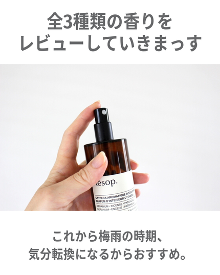 アロマティック ルームスプレー/Aesop/ファブリックミストを使ったクチコミ(3枚目)