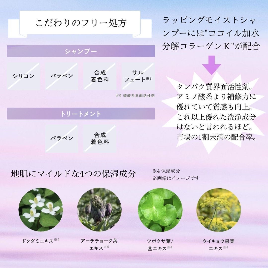 ラッピングモイストシャンプー/トリートメント/Qurap/市販シャンプーを使ったクチコミ(3枚目)