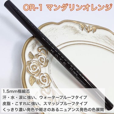 KATE レアフィットジェルペンシルＮのクチコミ「🪭KATE🪭

レアフィットジェルペンシルＮ
OR-1  マンダリンオレンジ
¥1,210

.....」（2枚目）