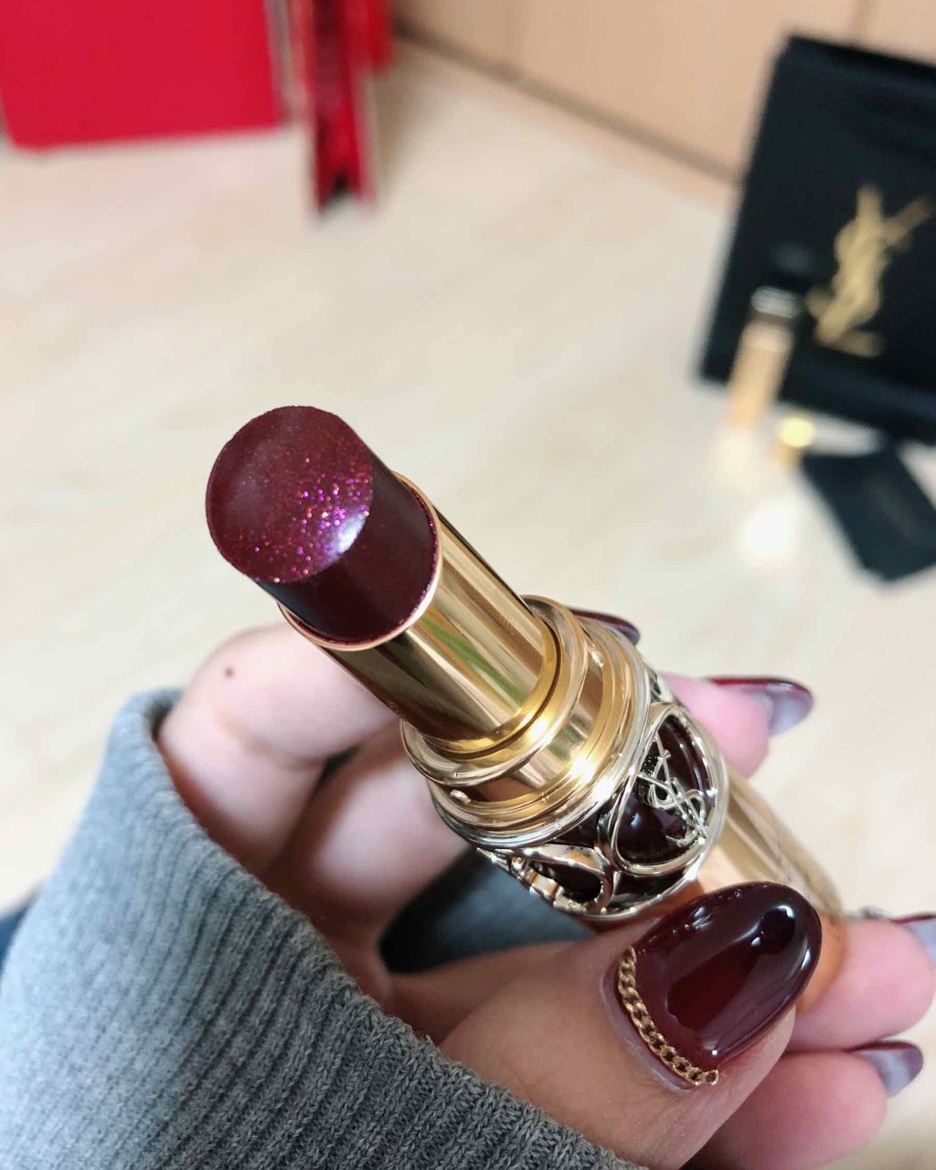 ルージュ ヴォリュプテ シャイン/YVES SAINT LAURENT BEAUTE/口紅を使ったクチコミ(2枚目)