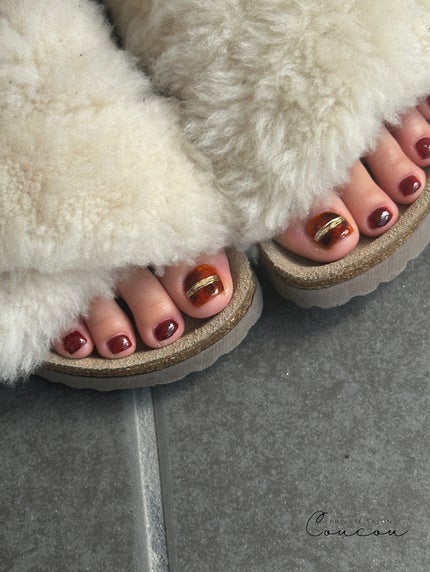 #ネイル,#トレンドネイル,#ジェルネイル,#べっ甲ネイル,#フットネイルのネイルデザイン