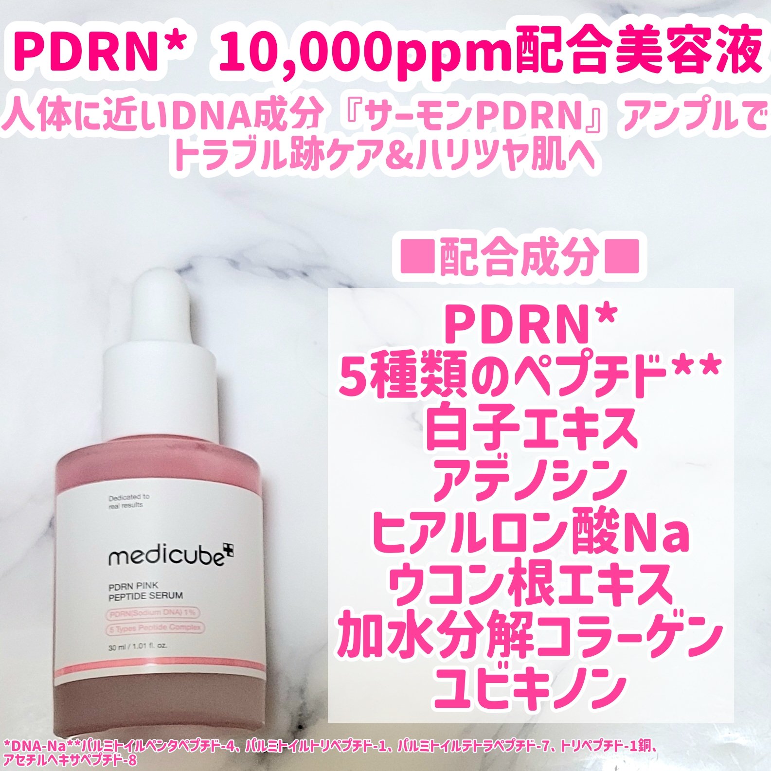 PDRNピンクアンプル PDRN 10,000ppm配合/MEDICUBE/美容液を使ったクチコミ（2枚目）