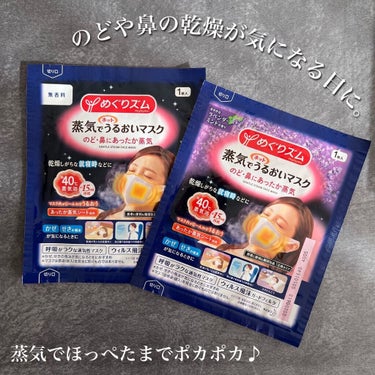 蒸気でホットうるおいマスク ラベンダーミントの香り ふつうサイズ ［3枚入］/めぐりズム/マスクを使ったクチコミ（1枚目）