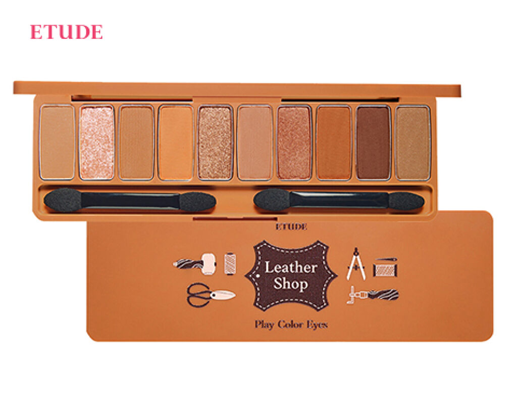 エチュード秋新作🍂洗練されたキャラメルブラウンアイシャドウ『レザーショップ』（2枚目）
