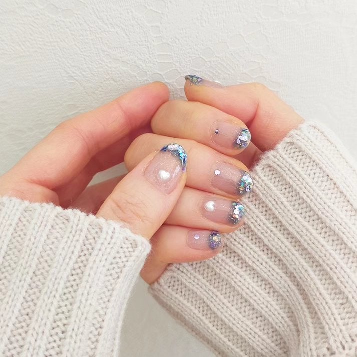 あちゃみん on LIPS 「キラキラフレンチネイル✨・PLANETNAILの深海の空中庭園..」(2枚目)