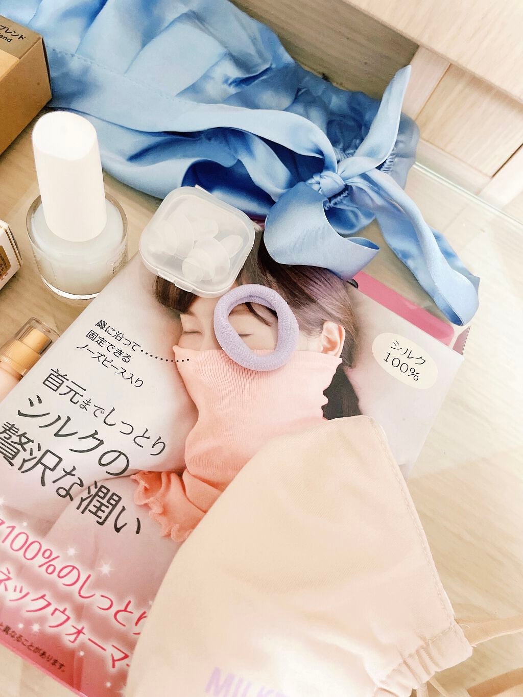 マスクにもなるシルクネックウォーマー/プロイデア/マスクを使ったクチコミ(6枚目)