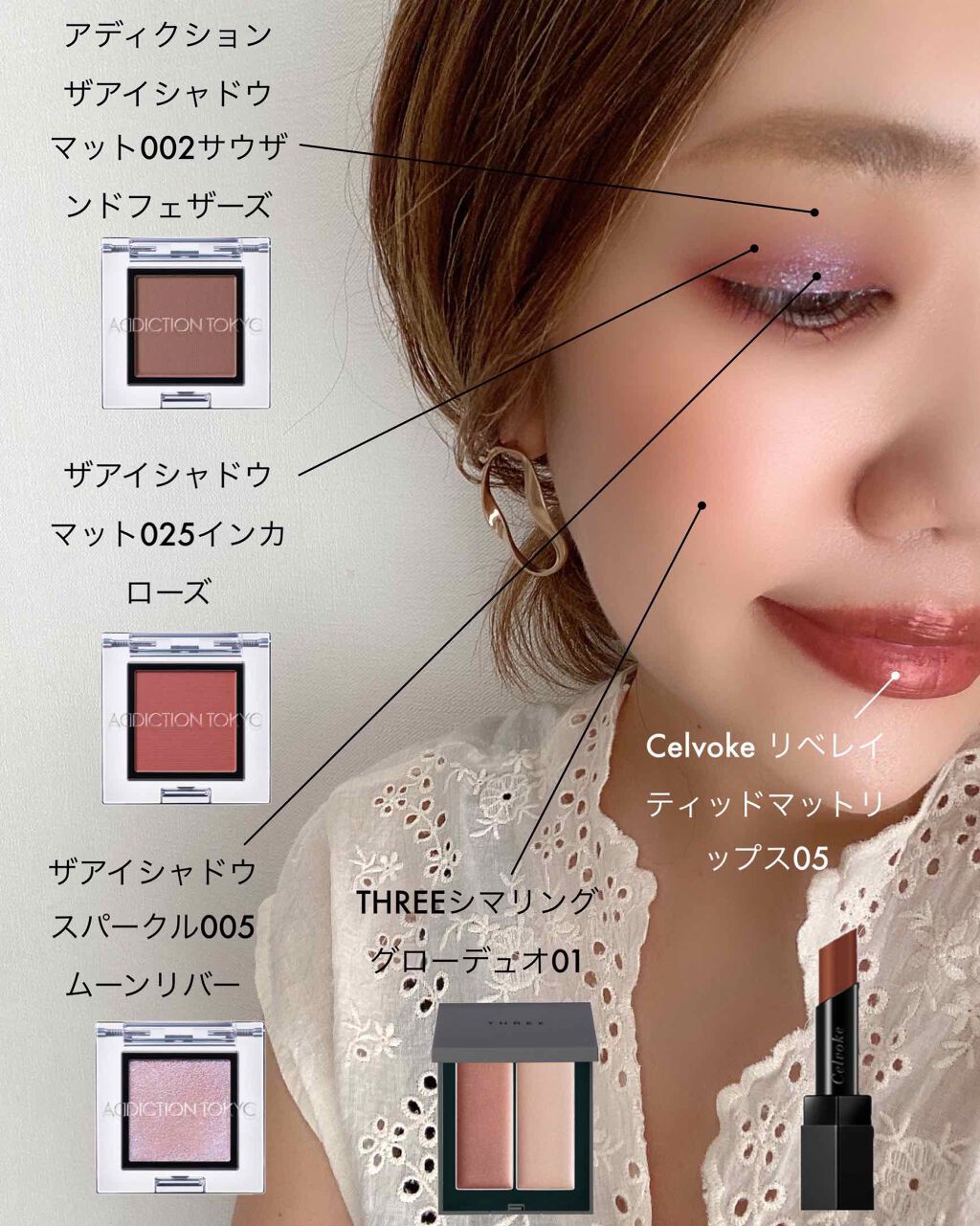 THREE シマリング グロー デュオ/THREE/クリームハイライトを使ったクチコミ（1枚目）