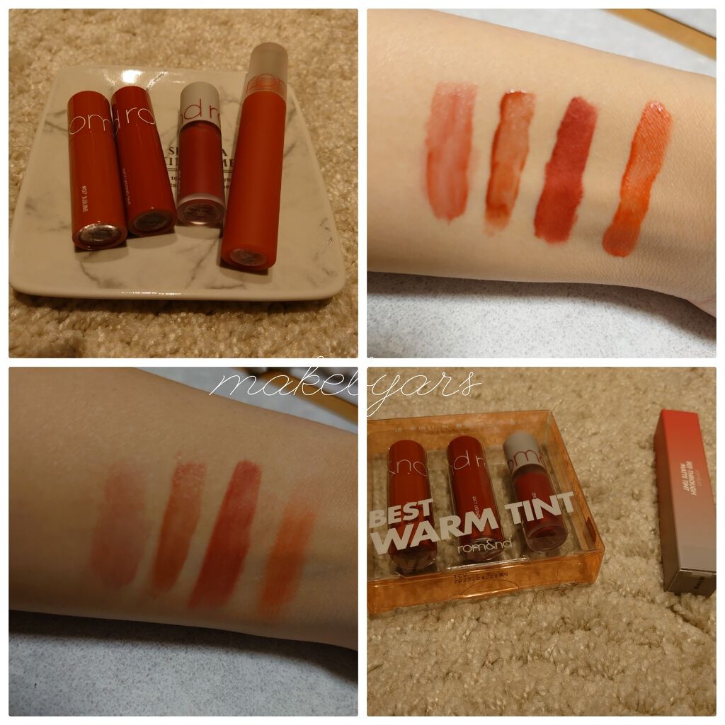 シースルーマットティント 3.THROUGH CORAL/rom&nd/リップティントを使ったクチコミ（2枚目）