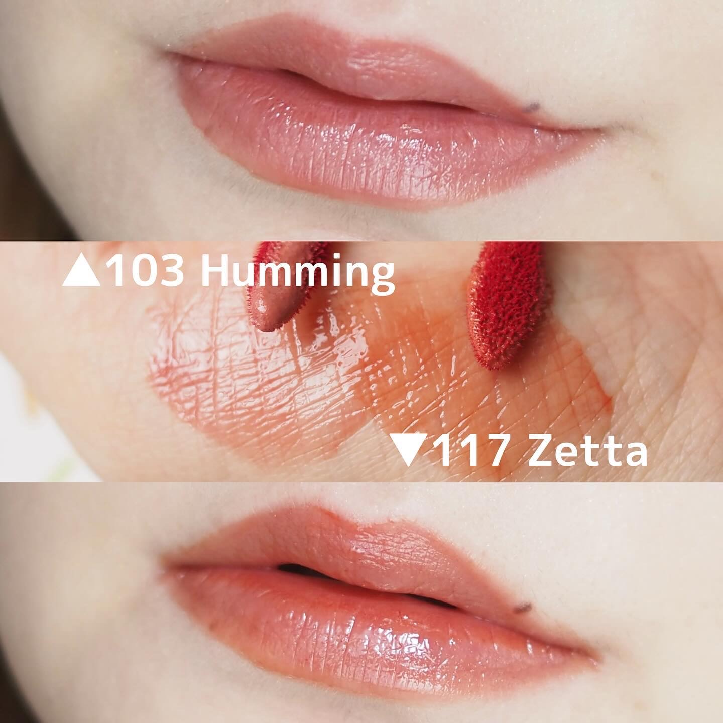 フルーティーグラムティント ミニデュオ #スプリングトーンエディション/Laka/リップティントを使ったクチコミ（3枚目）