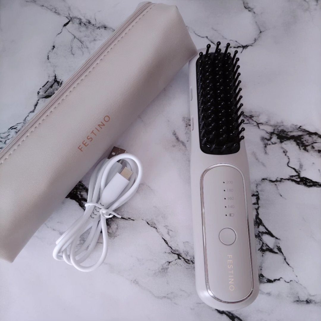 充電式 スタイリング ヒーターブラシ/FESTINO/ヒートブラシを使ったクチコミ(2枚目)