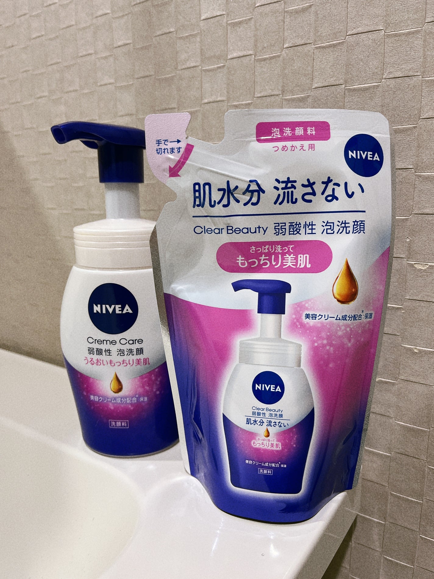 ニベア クリアビューティー弱酸性泡洗顔 もっちり美肌/ニベア/泡洗顔を使ったクチコミ(1枚目)