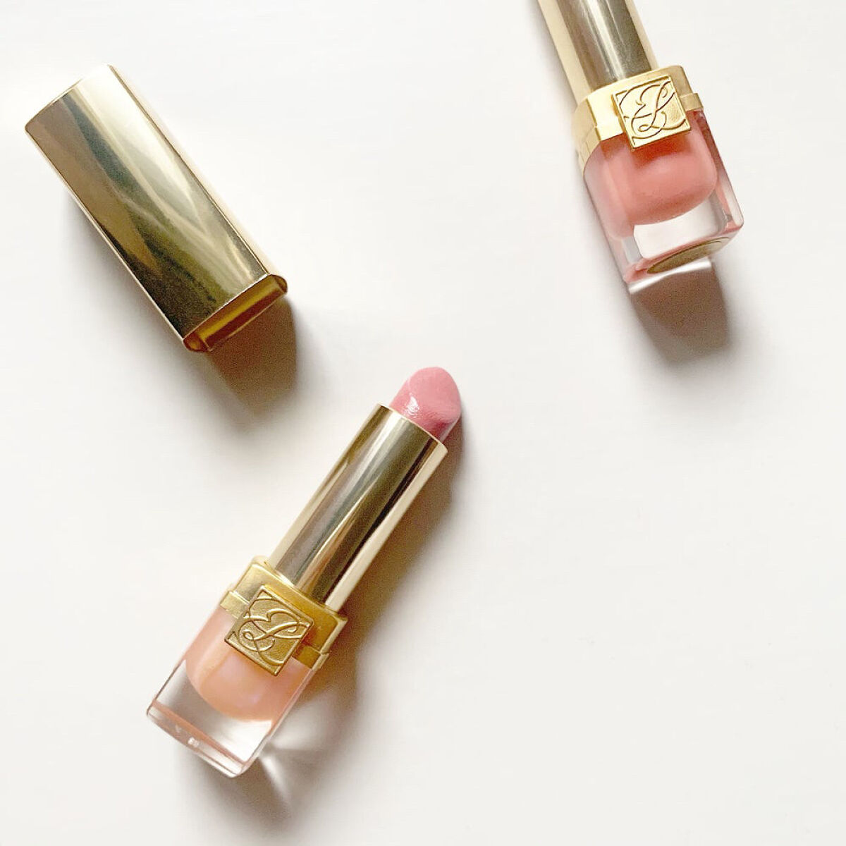 ピュア カラー クリスタル シアー リップスティック 16 クリスタル ドール クリーム/ESTEE LAUDER/口紅を使ったクチコミ（2枚目）