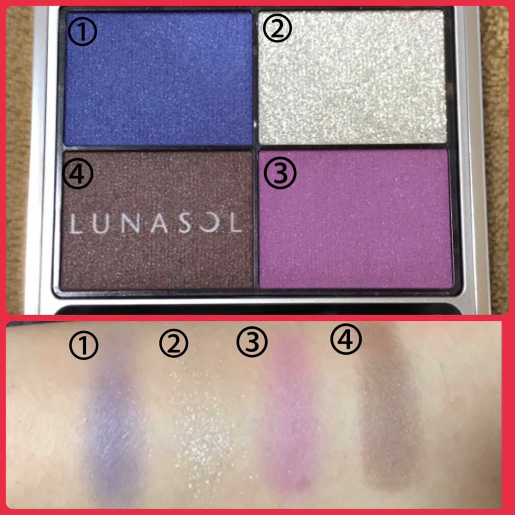 コントラスティングカラーアイズ/LUNASOL/アイシャドウパレットを使ったクチコミ(4枚目)