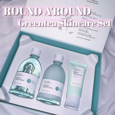 ROUND A'ROUND
Greentea Skincare Set
.
前にオリーブヤングのポップアップに行った時スタッフのお姉さんに「乾燥肌にオススメです！」って言われて思わずセットで買ったの😂
