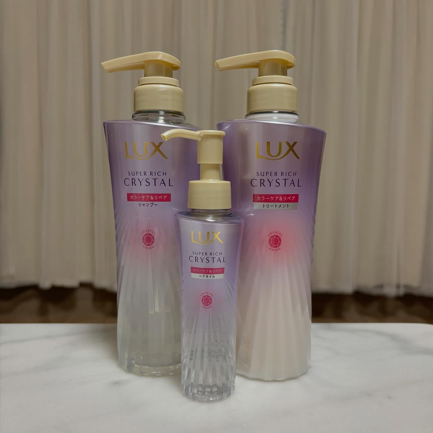 スーパーリッチクリスタル　カラーケア＆リペア　シャンプー/トリートメント/LUX/シャンプー・コンディショナーを使ったクチコミ（1枚目）