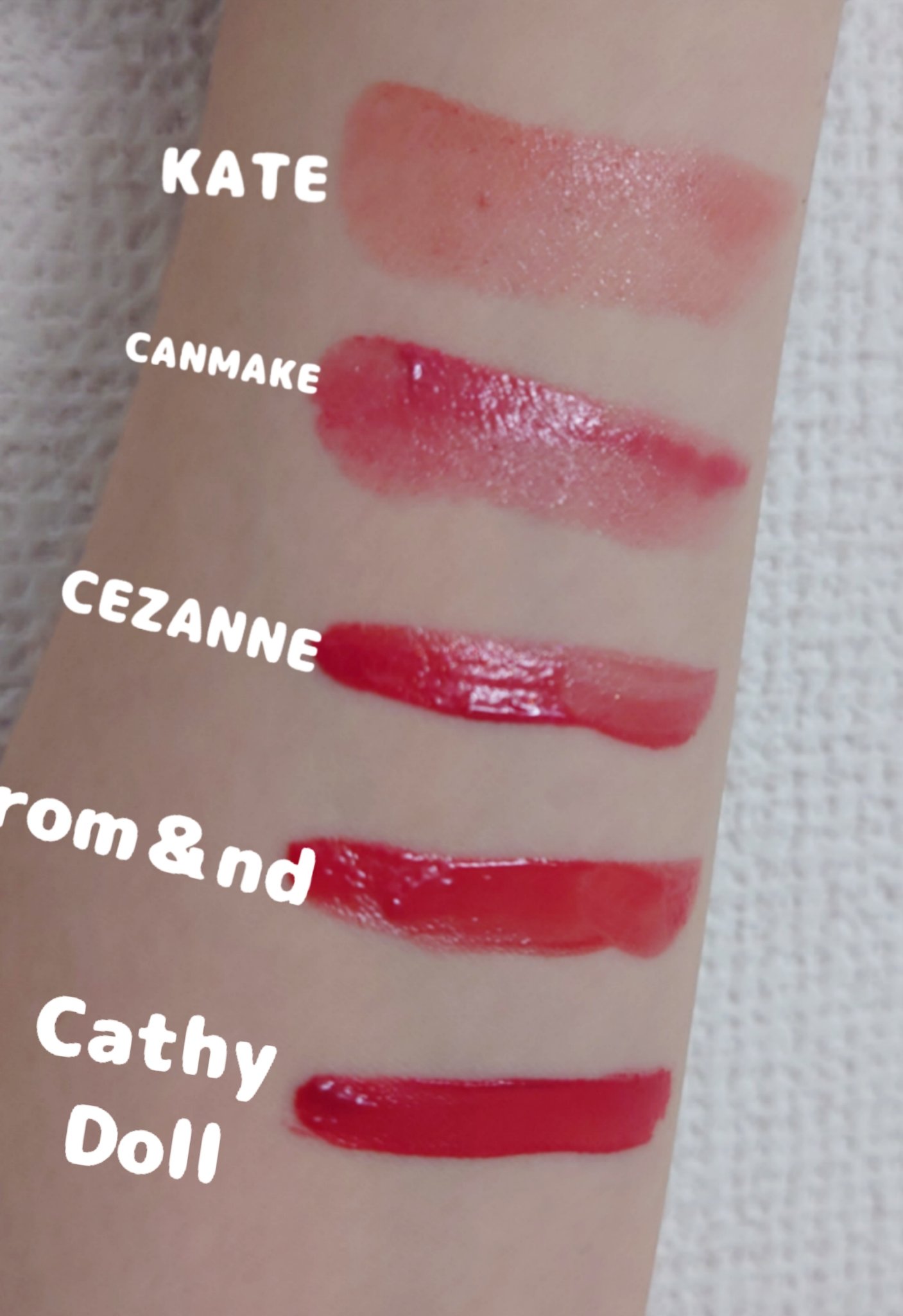 リップアンドチーク ヌードマットティント/CathyDoll/リップティントを使ったクチコミ（2枚目）