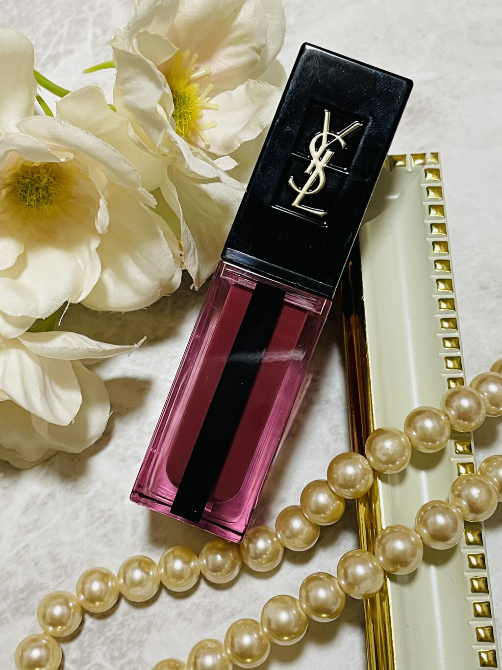 ルージュ ピュールクチュール ヴェルニ ウォーターステイン/YVES SAINT LAURENT BEAUTE/口紅を使ったクチコミ（1枚目）