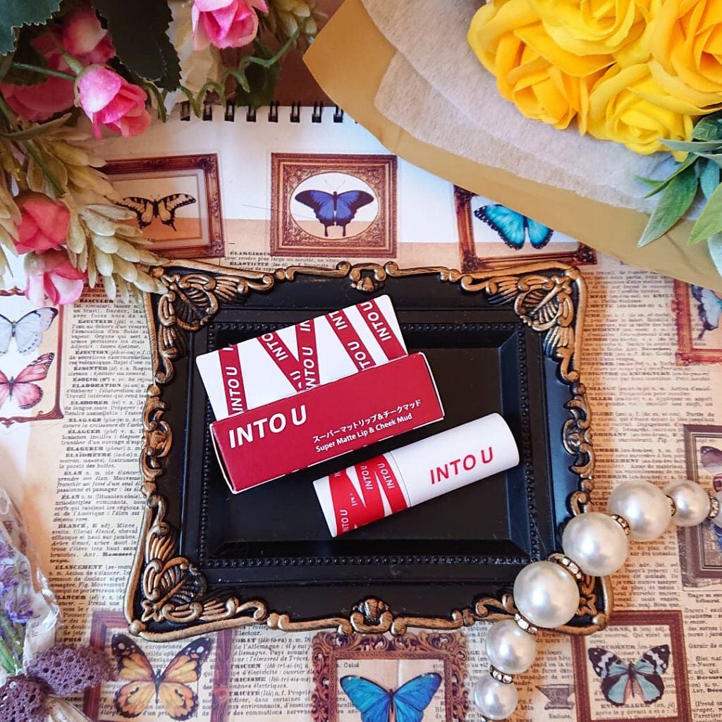 スーパーマットリップ&チークマッド/INTO U/口紅を使ったクチコミ(2枚目)