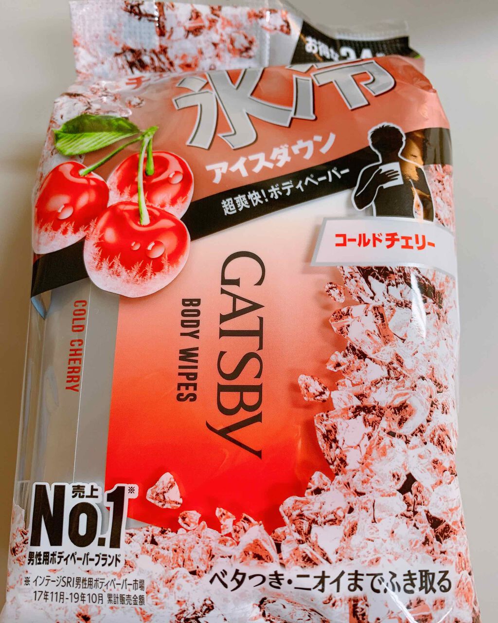 ボディペーパー コールドチェリー/ギャツビー/ボディシートを使ったクチコミ(1枚目)