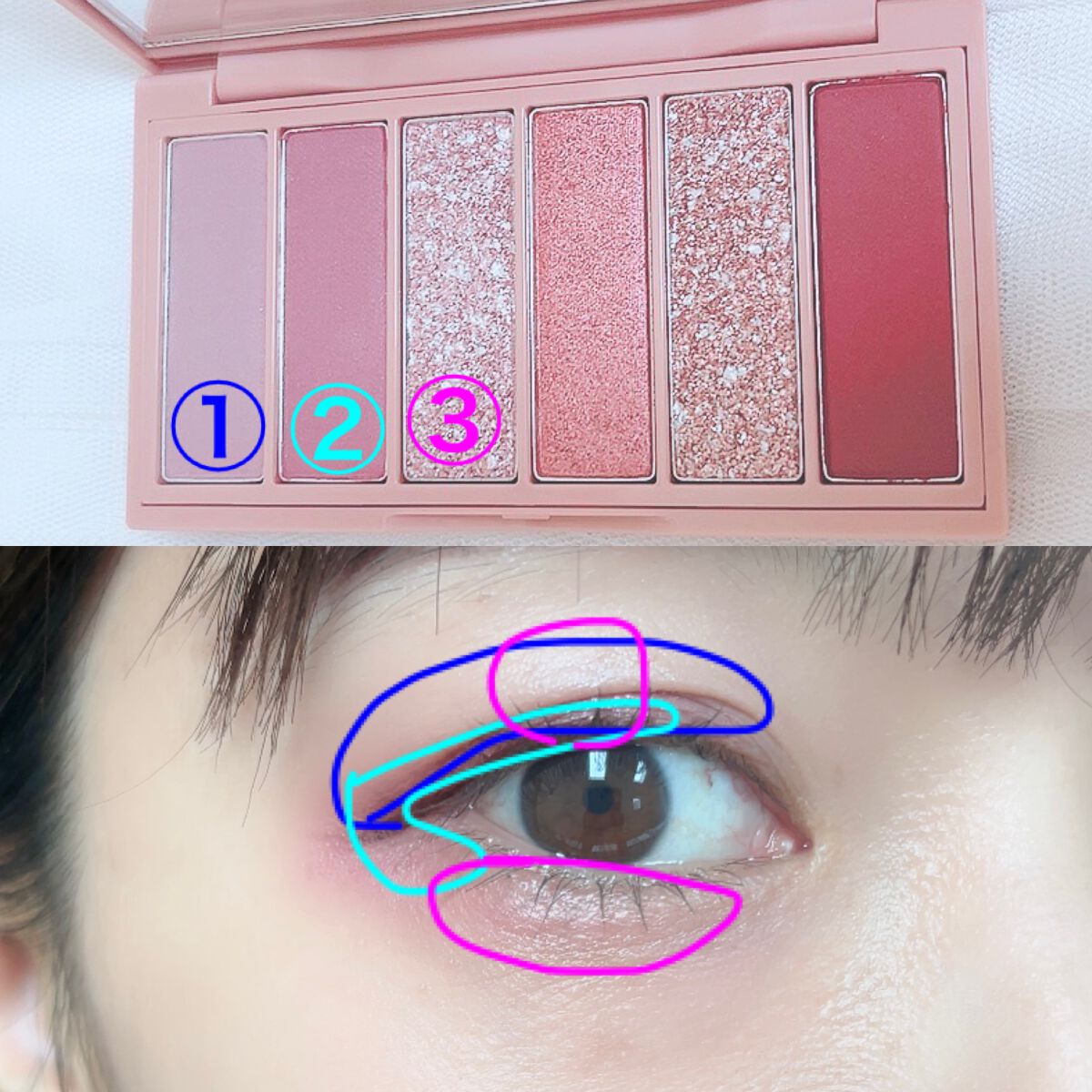 プレイカラーアイズミニ　ローズボム/ETUDE/アイシャドウパレットを使ったクチコミ（3枚目）