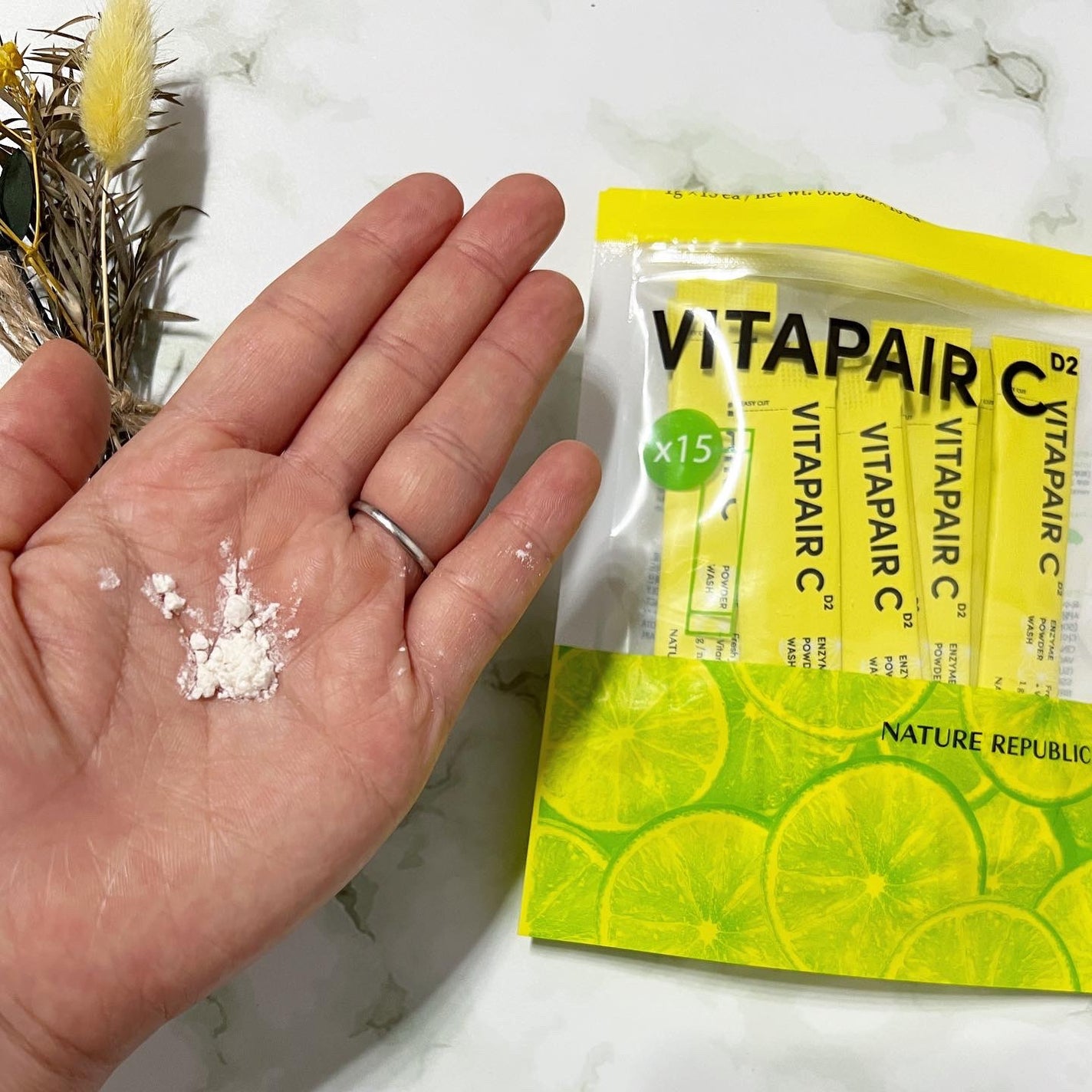 ビタペアC酵素洗顔パウダー/ネイチャーリパブリック/洗顔パウダーを使ったクチコミ(3枚目)