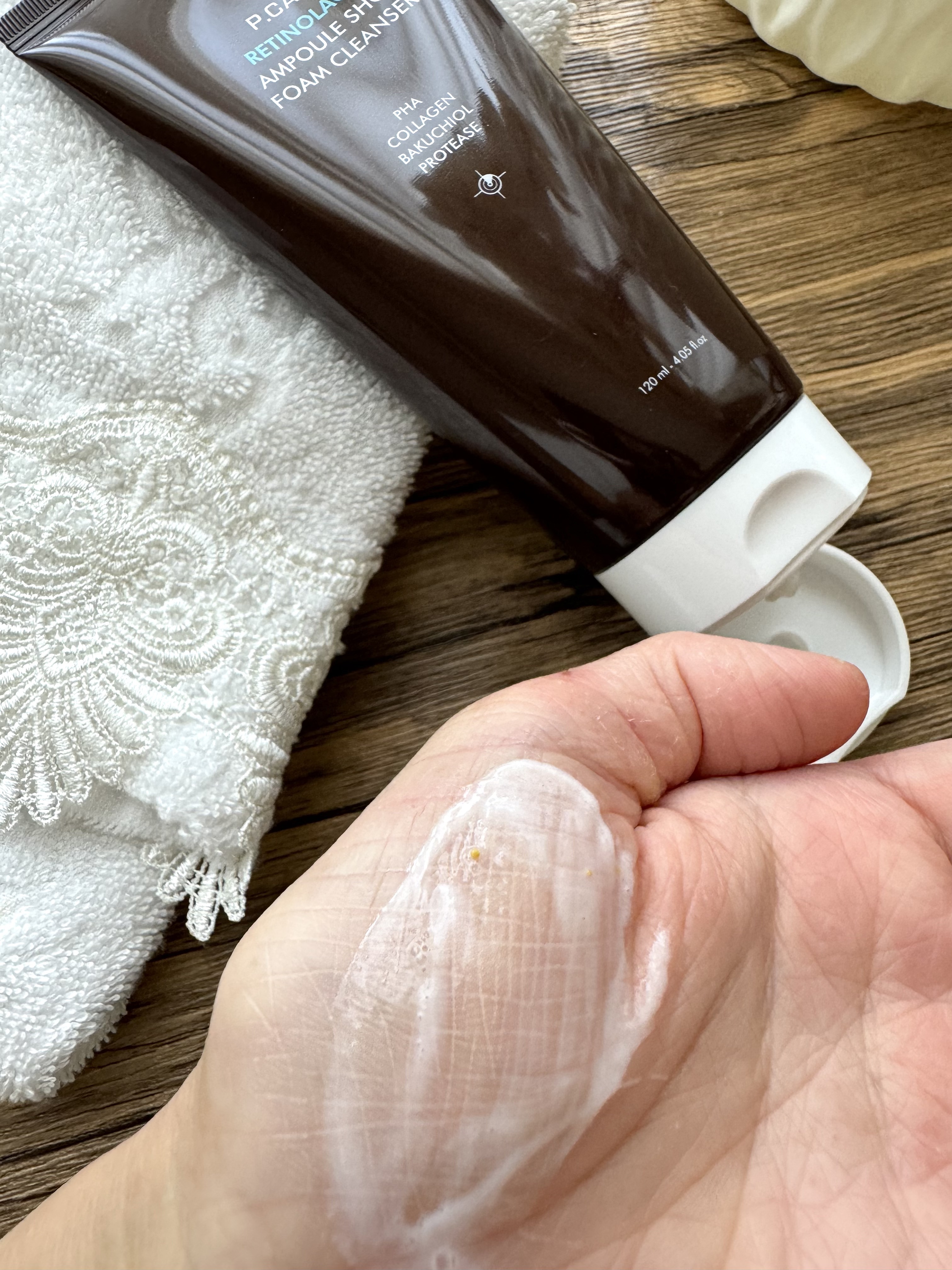 レチノーラゲンアンプルショット洗顔フォーム/P.CALM/洗顔フォームを使ったクチコミ（3枚目）