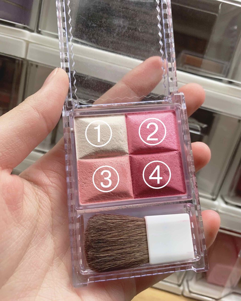 ミックスカラーチーク/CEZANNE/パウダーチークを使ったクチコミ（3枚目）