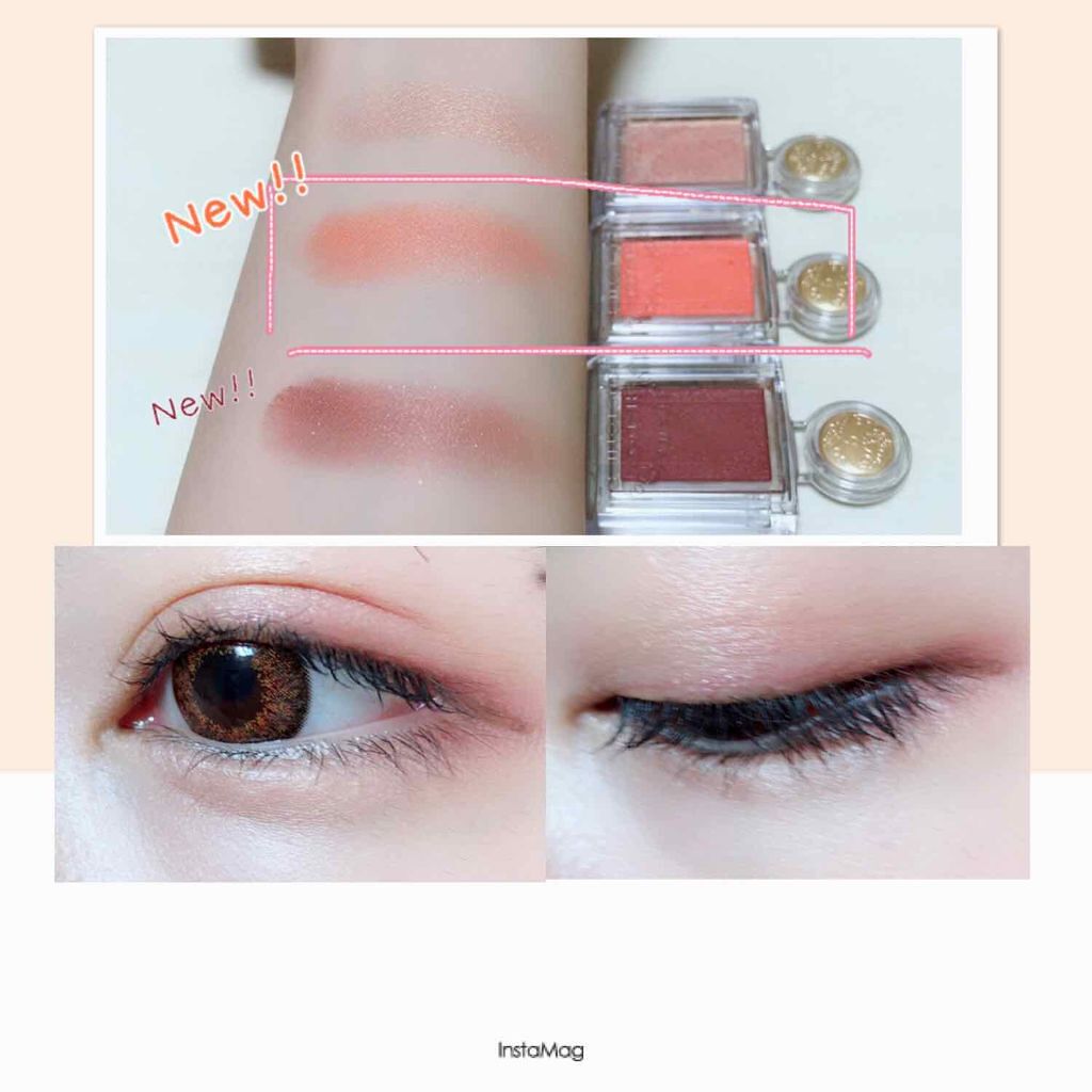 目アップ失礼します🙇🏻‍♂️ #メイク写真 

今日は先日購入したマジョリカマジョルカ シャドーカスタマイズの新色から、OR481 を使ってメイクしてみました🍊
スウォッチ(真ん中)の通りジューシーなオレンジで、これからの季節にぴった