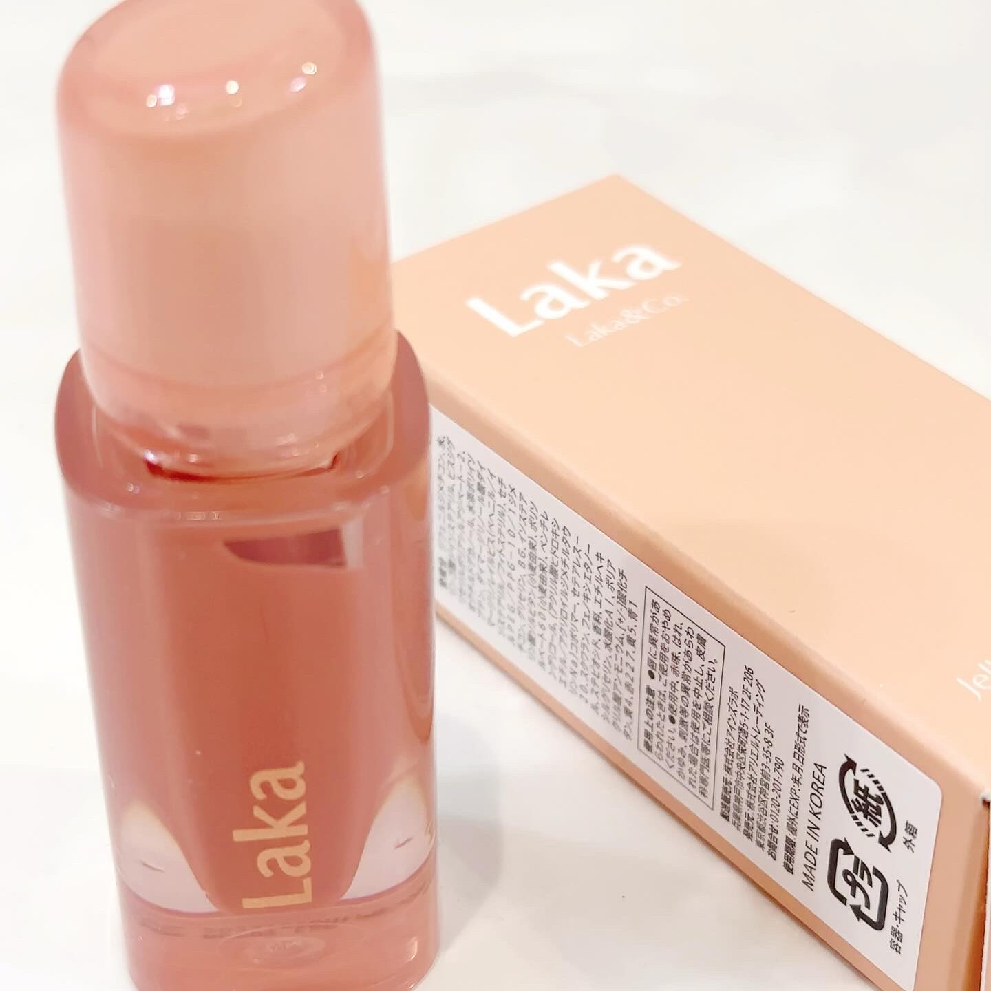 ジェリーイングヌードグロス 304 ジンジャーリング/Laka/リップグロスを使ったクチコミ（3枚目）