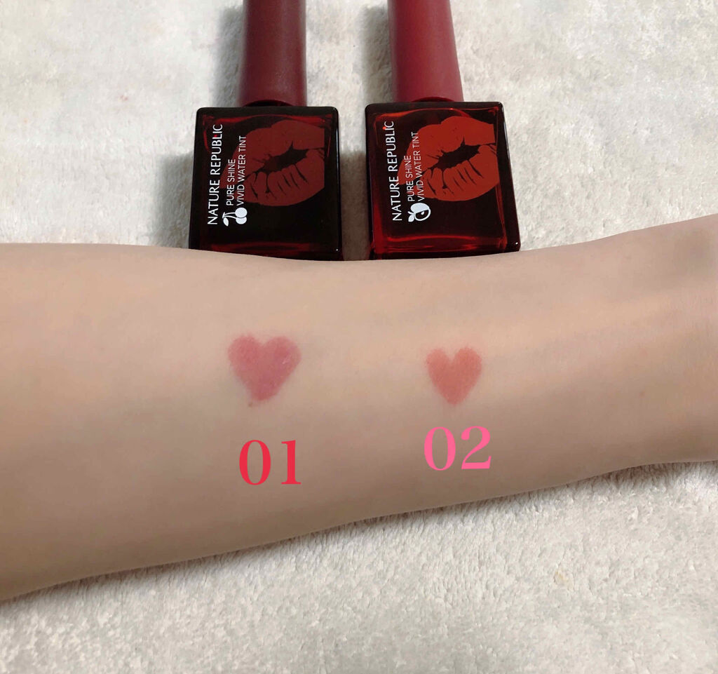 ピュア シャイン ビビッド ウォーター ティント/ネイチャーリパブリック/リップティントを使ったクチコミ（3枚目）