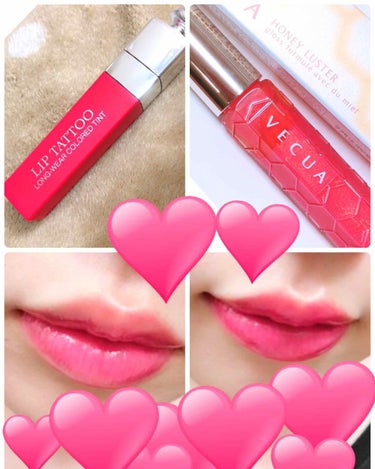 ある日のリップ💄
最強ティント×最強保湿
色はナチュラルチェリー🍒🍒とエリザ です💓
ハニーラスターだけでは色味が物足りないので下にティント仕込みます☺︎
ティッシュオフしてからグロス重ねます😉
何時間