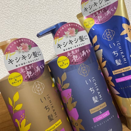 ダメージリペア&カラーケア トリートメント/いち髪/洗い流すヘアトリートメントを使ったクチコミ(1枚目)