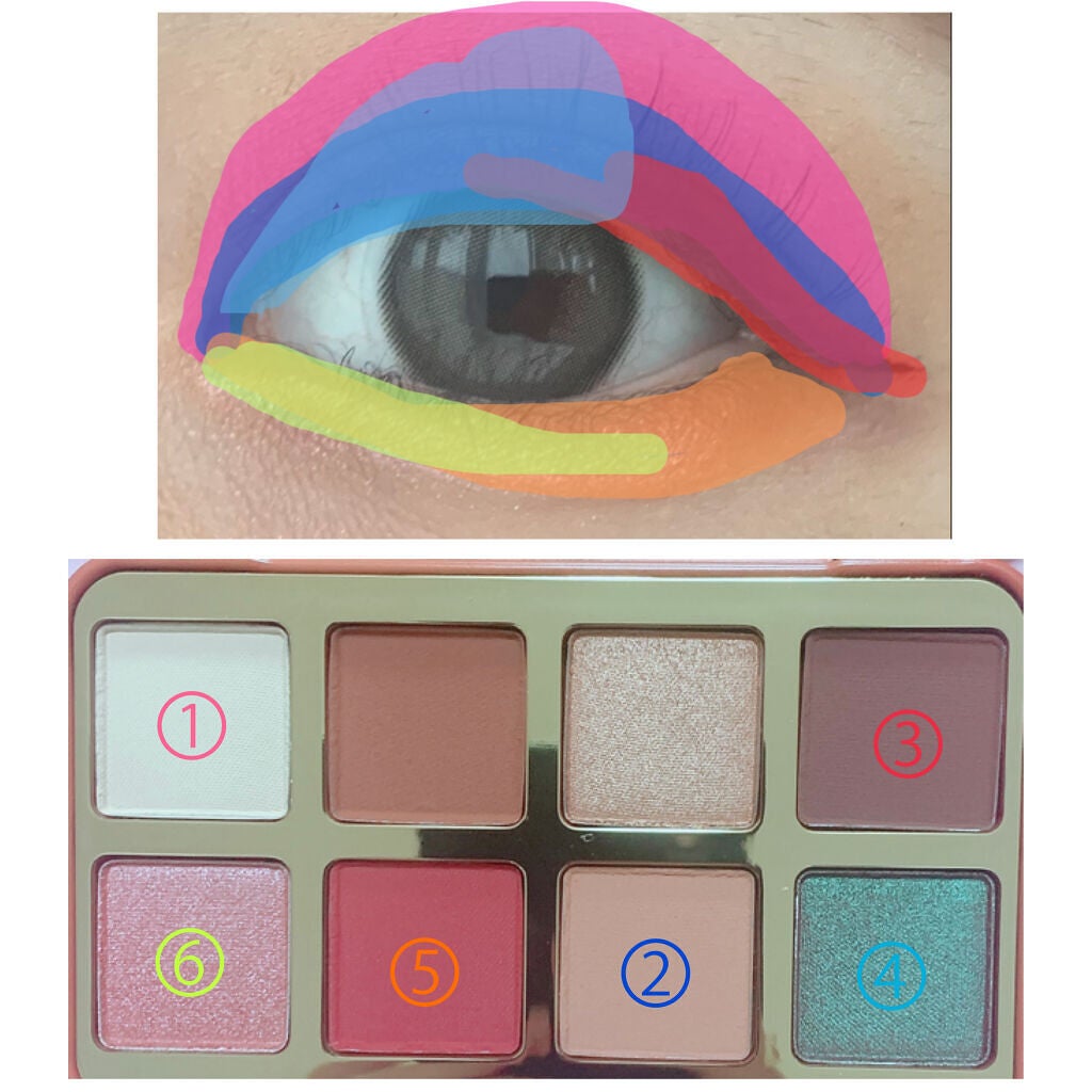 フォビドゥン フルーツケーキ ミニ アイシャドウ パレット/Too Faced/アイシャドウパレットを使ったクチコミ(4枚目)