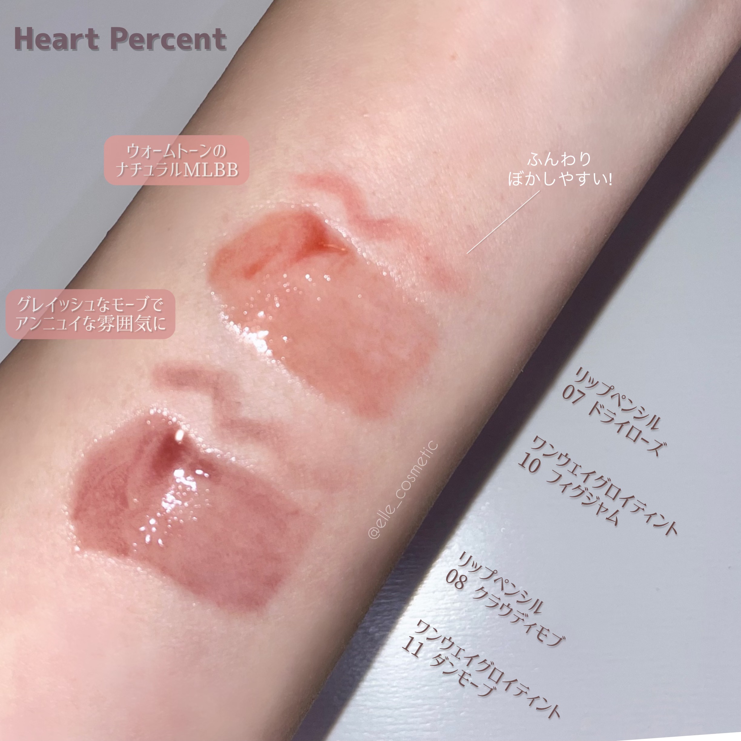 ドットオンムードリップペンシル/Heart Percent/リップライナーを使ったクチコミ（3枚目）