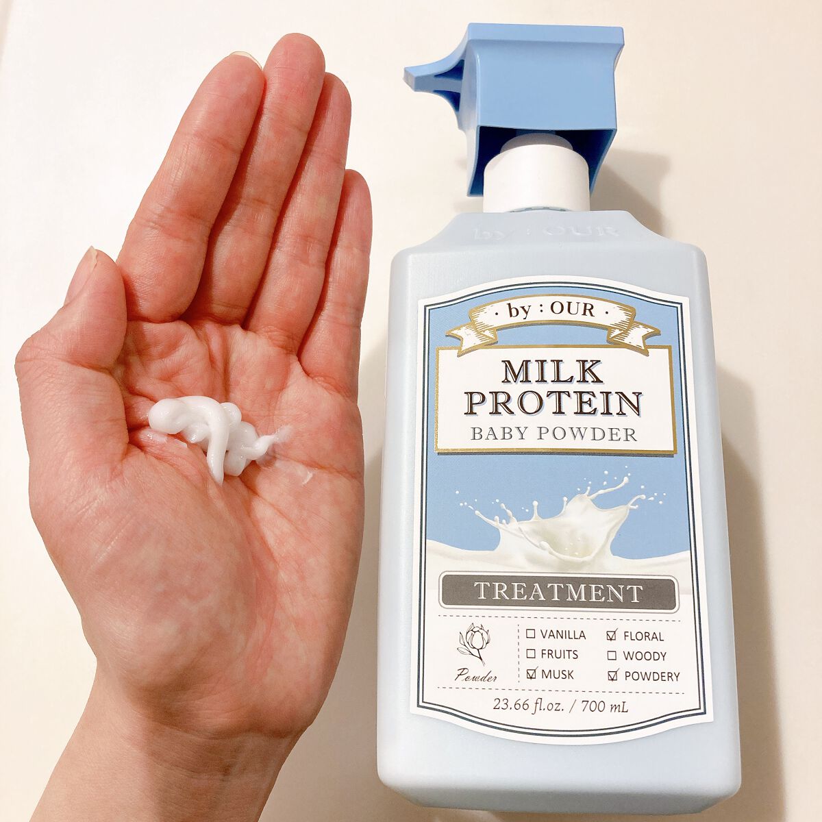 ミルクプロテイン ボディクレンザー ベビーパウダー/by : OUR/ボディソープを使ったクチコミ(3枚目)