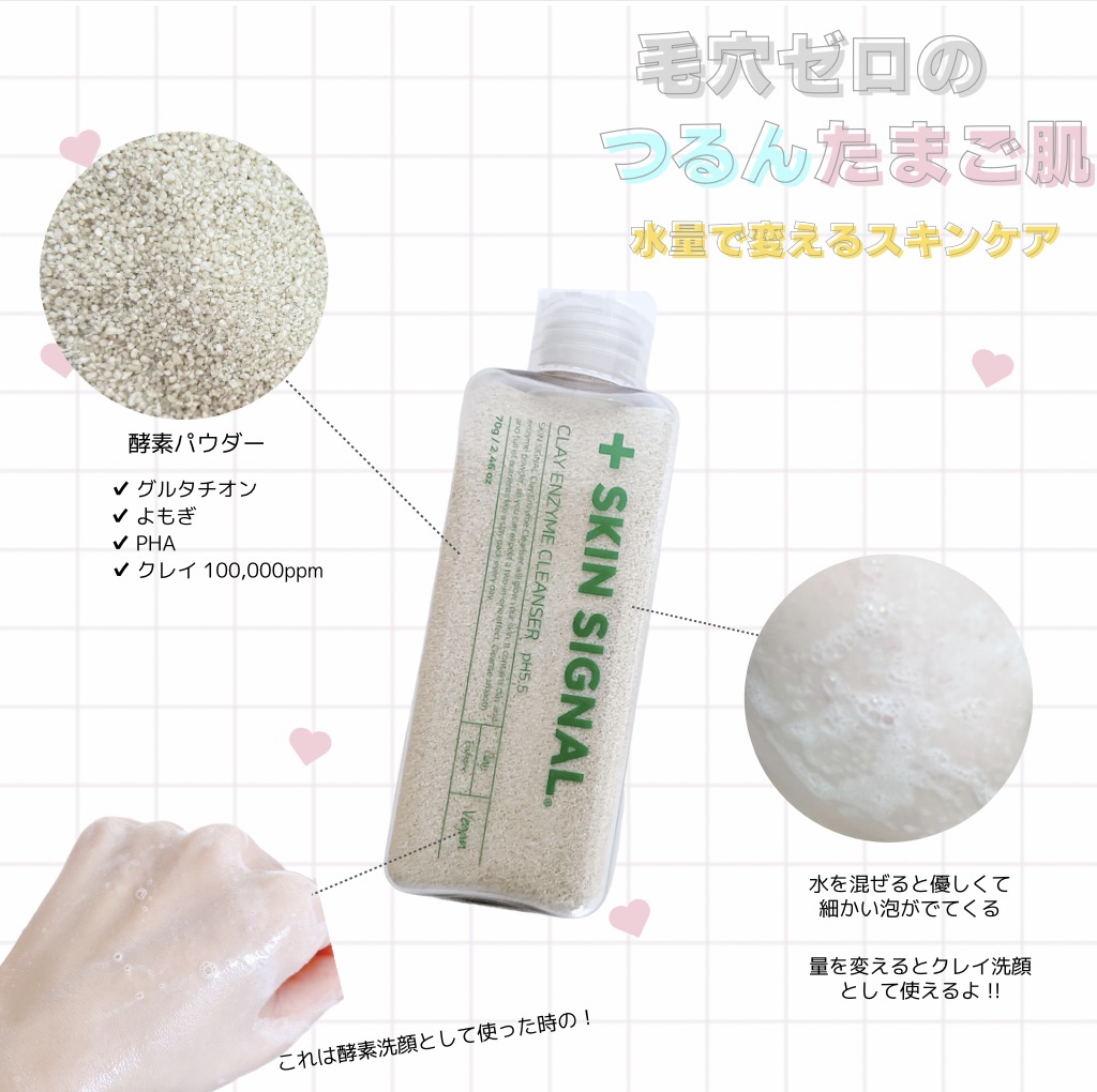 グリーン クレイ酵素クレンザー/SKIN SIGNAL/洗顔パウダーを使ったクチコミ（2枚目）