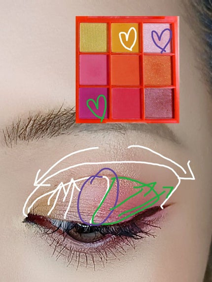 UR GLAM BLOOMING EYE COLOR PALETTE/U R GLAM/アイシャドウパレットを使ったクチコミ(4枚目)