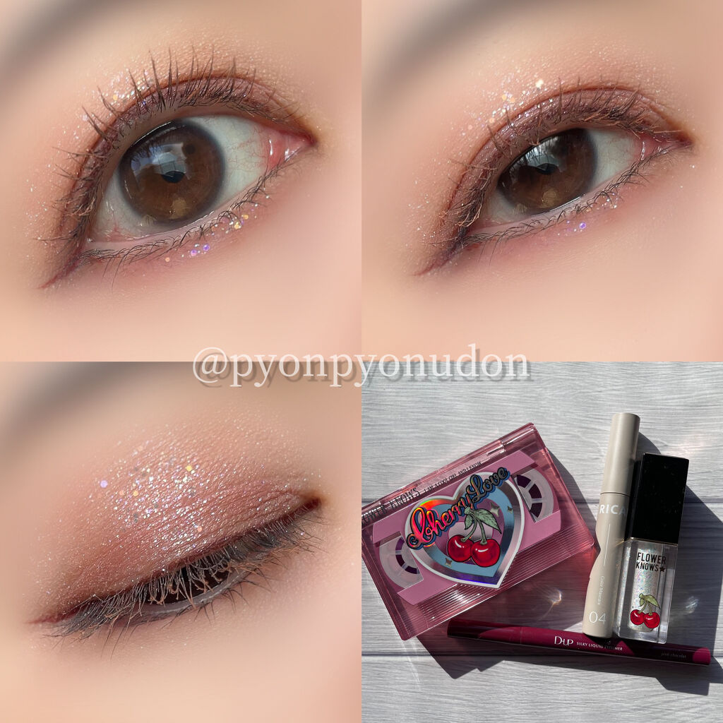 Cherry Love グリッター リキッドアイシャドウ P02 Diamond Stars/FlowerKnows/グリッターを使ったクチコミ（1枚目）