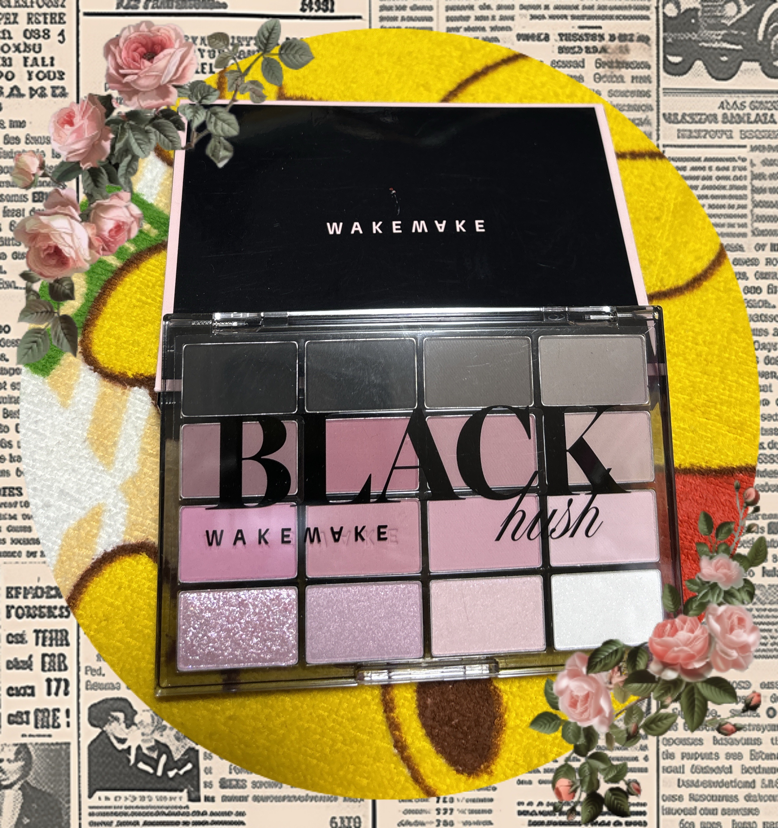 ソフトブラーリングアイパレット 16.ブラックハッシュブラーリング　/wakemake/アイシャドウパレットを使ったクチコミ（1枚目）