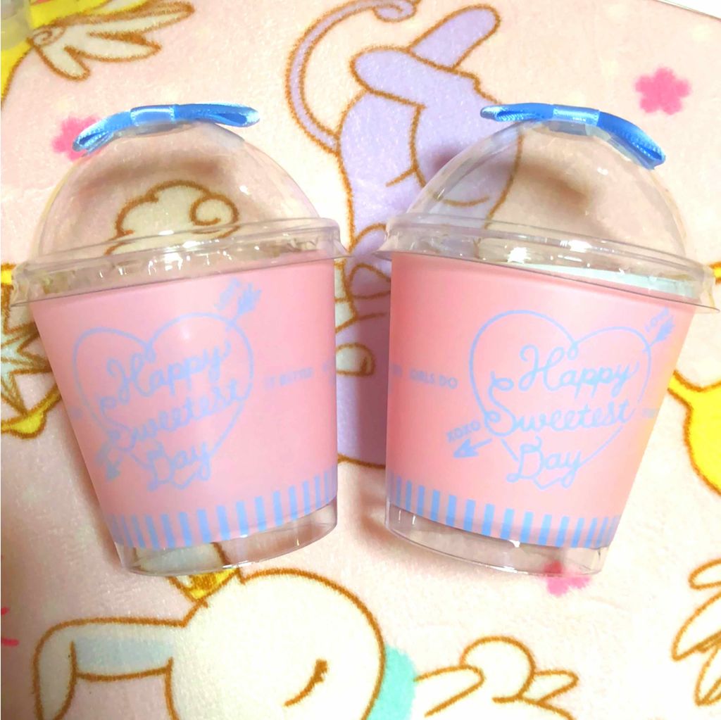 ドーム型ふた付クリアカップ 2P ガールズロゴ リボン付/キャンドゥ/その他を使ったクチコミ(2枚目)