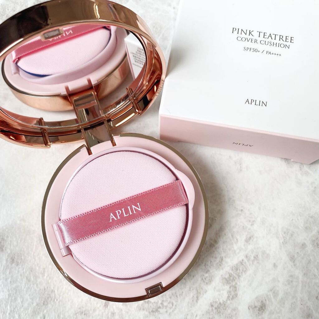 ピンクティーツリーカバークッション/APLIN/クッションファンデーションを使ったクチコミ(3枚目)