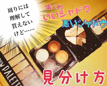 周りからは「よく分からない」と言われてしまう、個人的な……

👍いいアイシャドウ👍
                と
👎悪いアイシャドウ👎
                      の見分け方！

