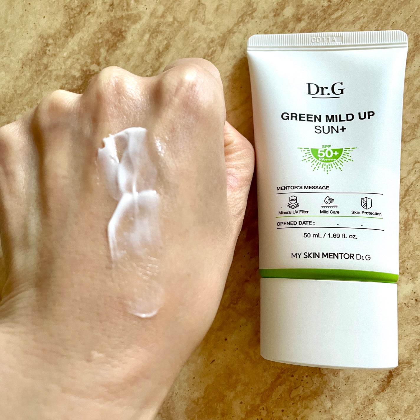 グリーンマイルドアップサンプラス/Dr.G/日焼け止めクリームを使ったクチコミ(2枚目)