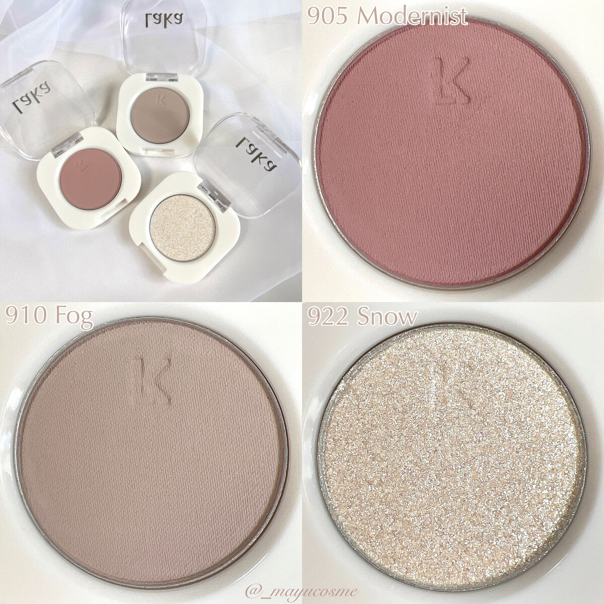 モノアイシャドウ 910 フォグ/Laka/単色アイシャドウを使ったクチコミ（2枚目）